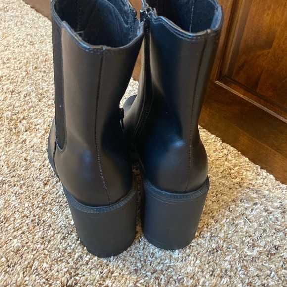 Womens Scoop Black Platform Chunky Heeled Boots Black size 11 - Picture 3 of 6